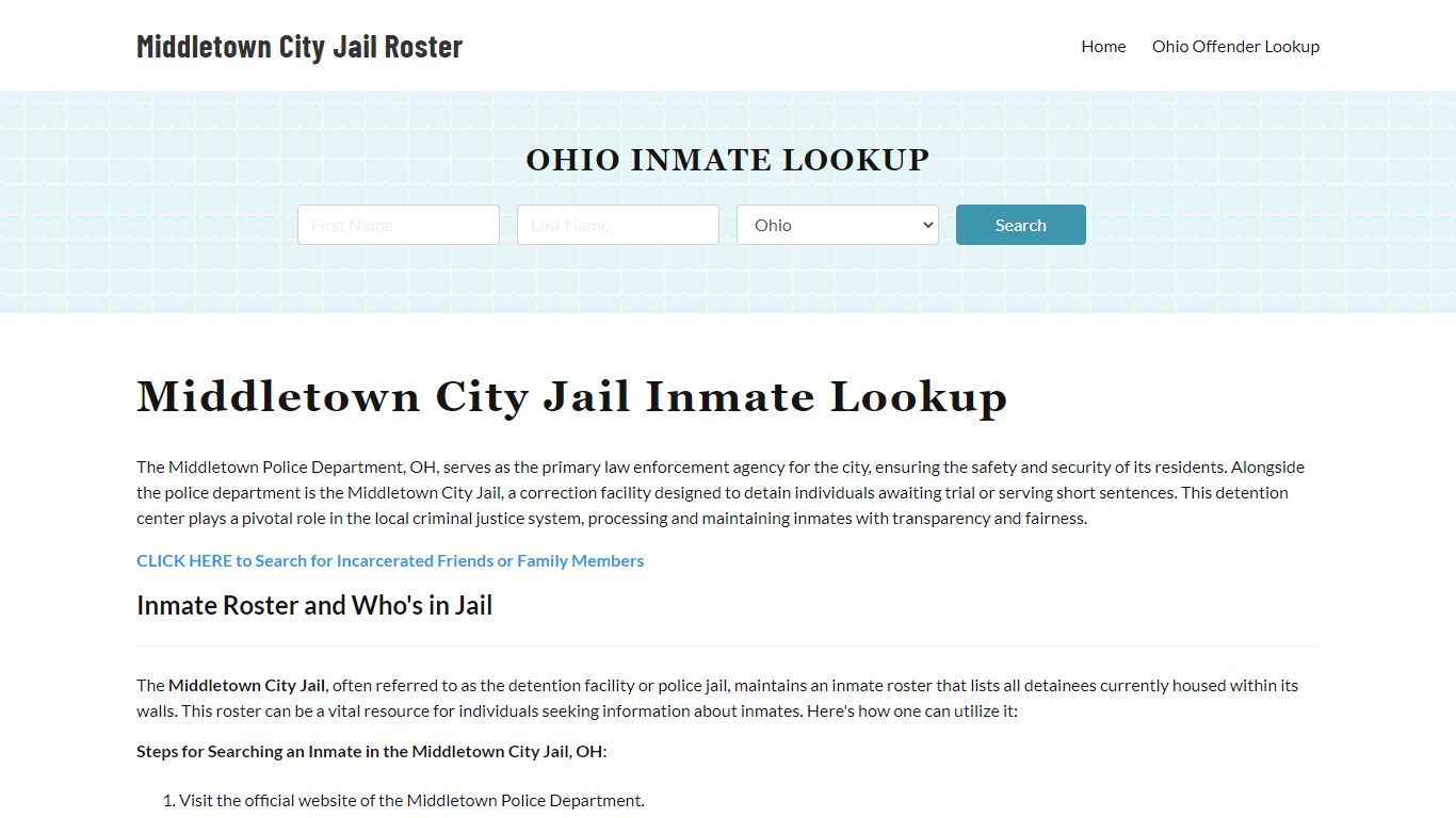 Middletown Police Department & City Jail, OH Inmate Roster, Arrests ...